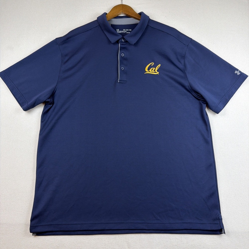 California Golden Bears Polo Golf Shirt Mens 2XL Blue NCAA College Under Armour